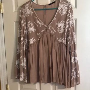 Bell Sleeve Embroidered top